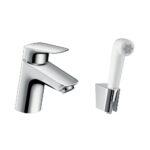 Смеситель для раковины с гигиеническим душем Hansgrohe Logis хром однорычажный (71290000)