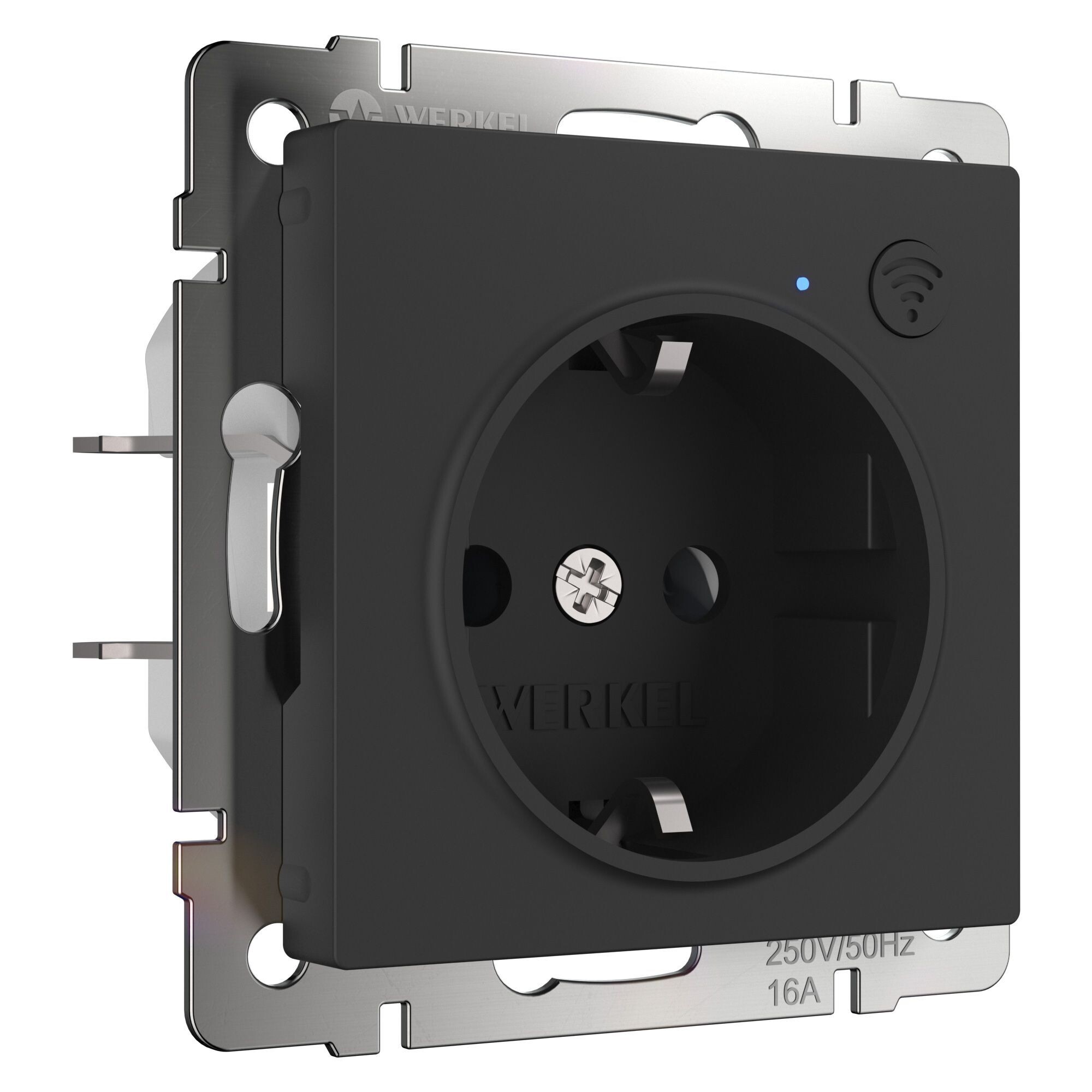 Умная розетка Werkel Minimir Home (a056422) скрытая установка черная с заземлением - изображение 1