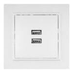 Розетка USB EKF Минск встраиваемая белая 2хUSB-А (ERR-2USB-100)