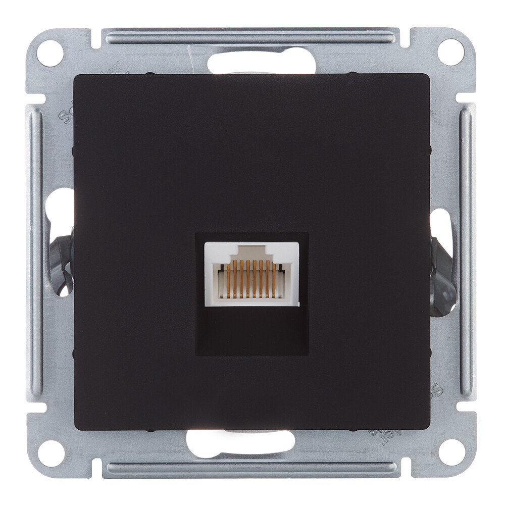 Розетка компьютерная Systeme Electric AtlasDesign встраиваемая карбон RJ45 (ATN001083) - изображение 1