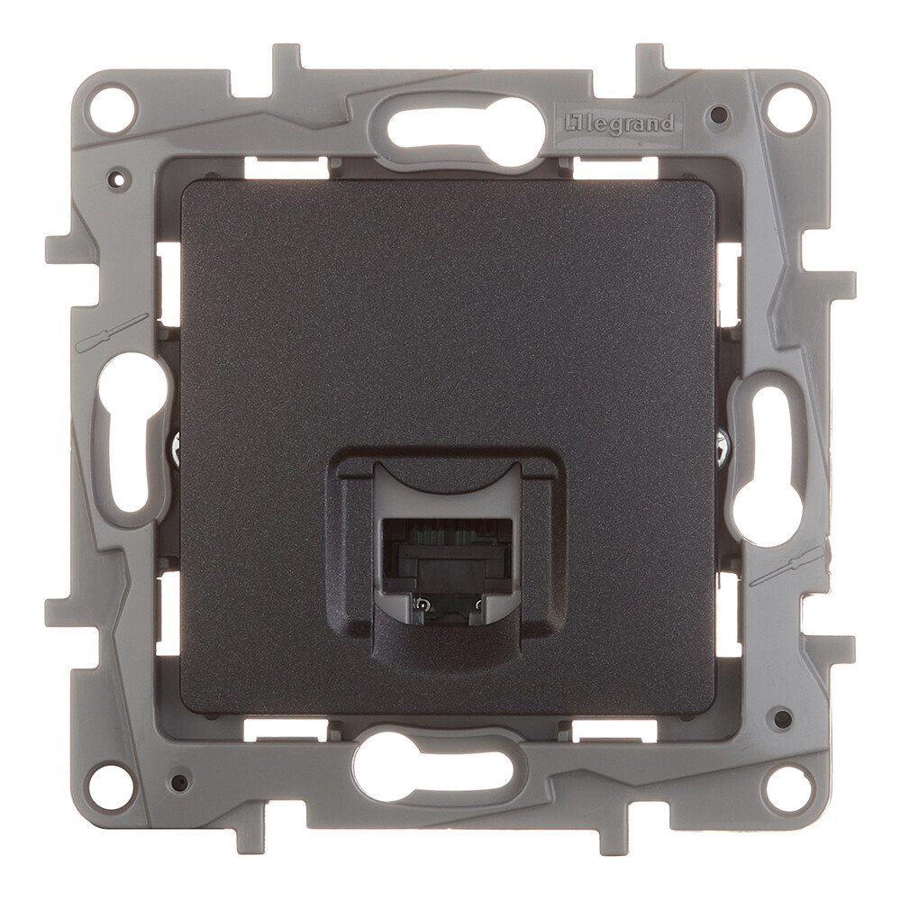 Розетка компьютерная Legrand Etika встраиваемая антрацит RJ45 (672641) - изображение 1