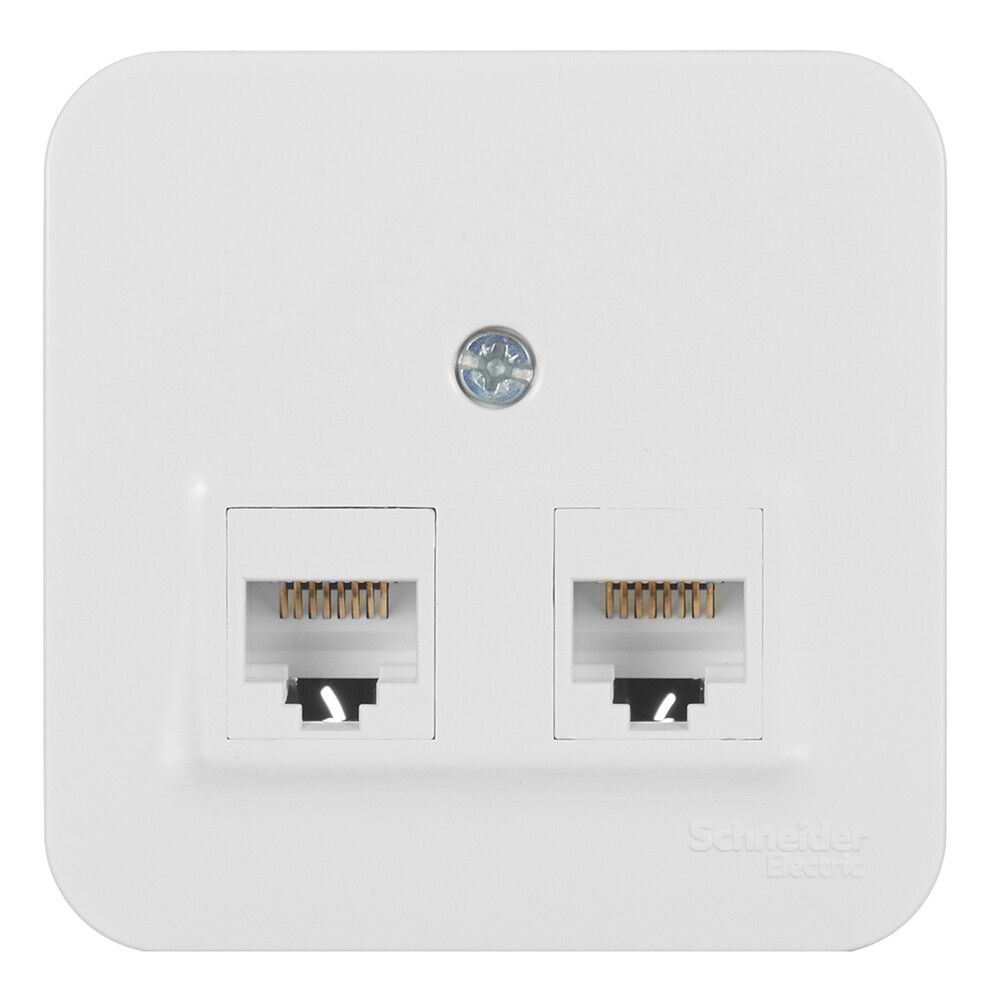 Розетка компьютерная Systeme Electric Blanca накладная белая 2хRJ45 (BLNIA045451) - изображение 1