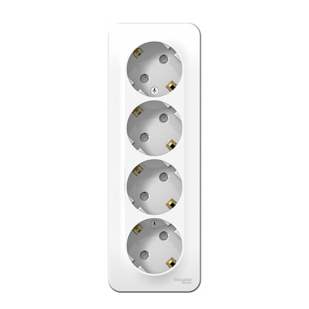 Розетка Systeme Electric Blanca накладная белая со шторками (BLNRA011411) - изображение 1