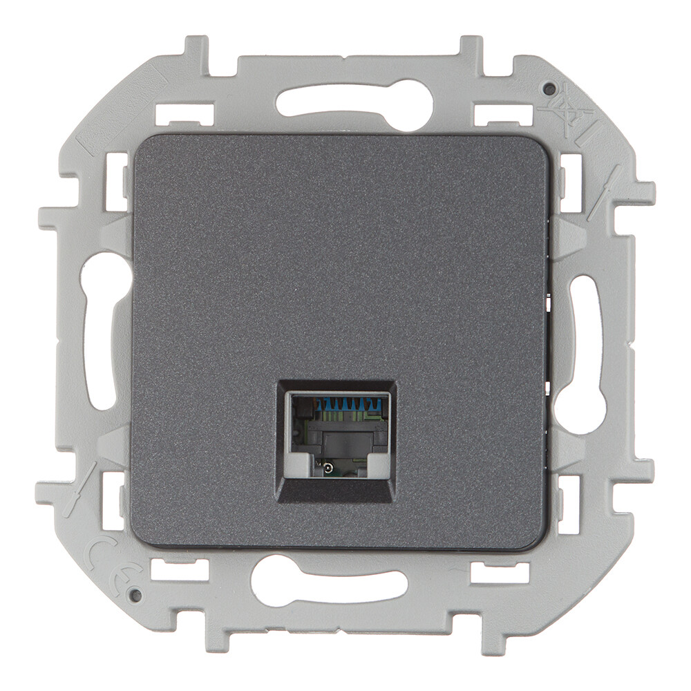 Розетка компьютерная Legrand Inspiria встраиваемая антрацит RJ45 (673828) - изображение 1