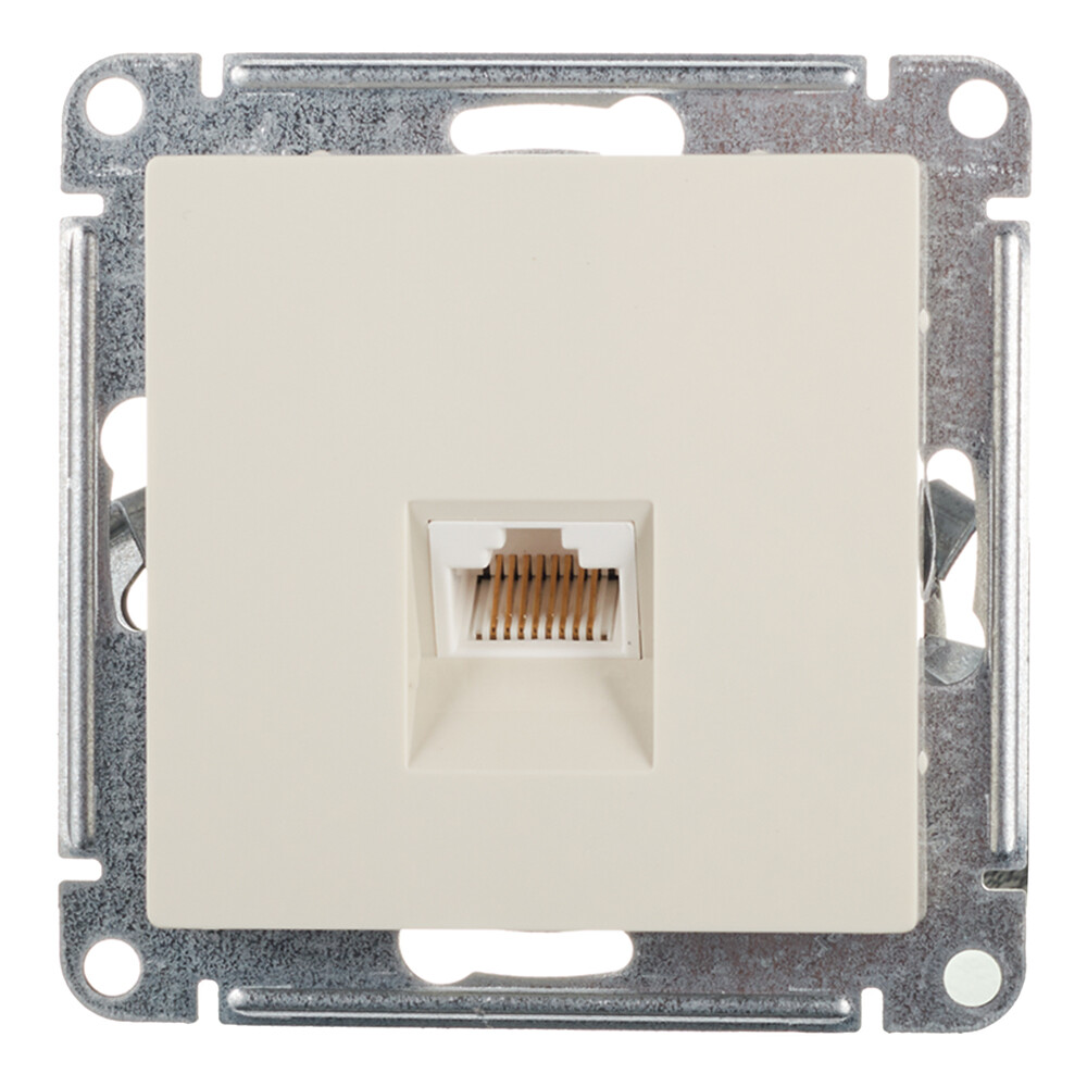Розетка компьютерная Systeme Electric AtlasDesign встраиваемая бежевая RJ45 (ATN000283) - изображение 1