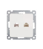 Розетка компьютерная/ телефонная Hegel Master встраиваемая белая RJ11/ RJ45 (РСКТ-440)