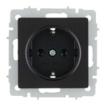 Розетка IEK Brite РС11-1-0-БрЧ встраиваемая черная (BR-R11-16-K02)