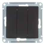 Выключатель Systeme Electric AtlasDesign трехклавишный встраиваемый карбон (ATN001031)