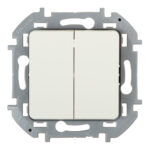 Выключатель Legrand Inspiria двухклавишный встраиваемый слоновая кость (673621)