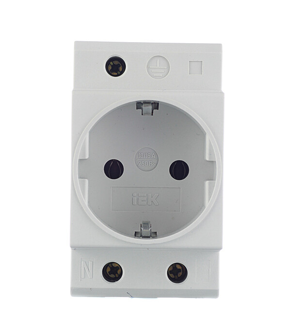 Розетка щитовая модульная IEK 220 В 16 А (MRD10-16/2160/2153) - изображение 1