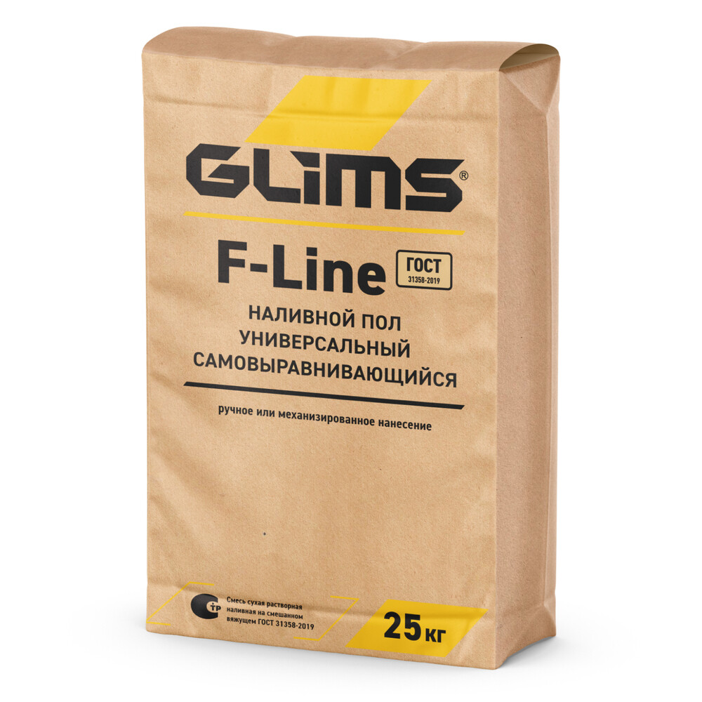 Ровнитель (наливной пол) универсальный Glims F-Line самовыравнивающийся 25 кг - изображение 1