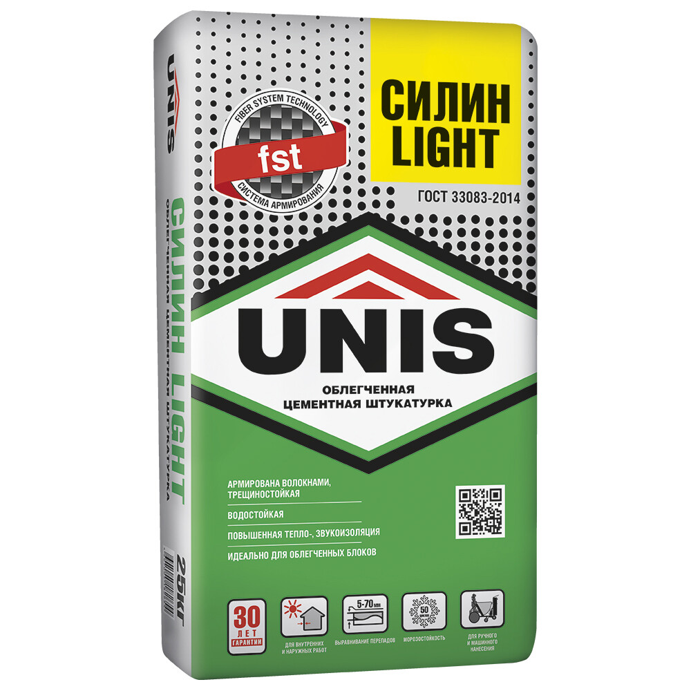 Штукатурка цементная Unis Силин Light легкая 25 кг - изображение 1