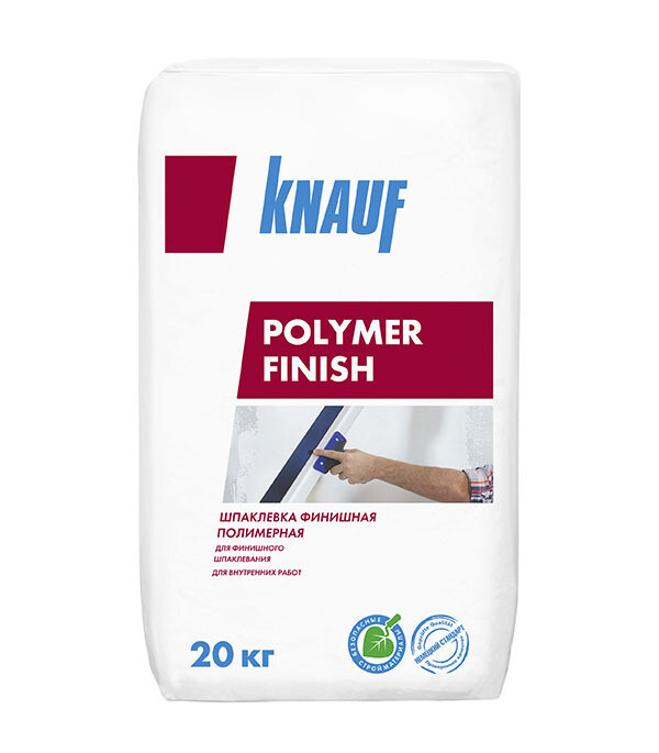 Шпаклевка полимерная Knauf Полимер Финиш для сухих помещений белая 20 кг - изображение 1