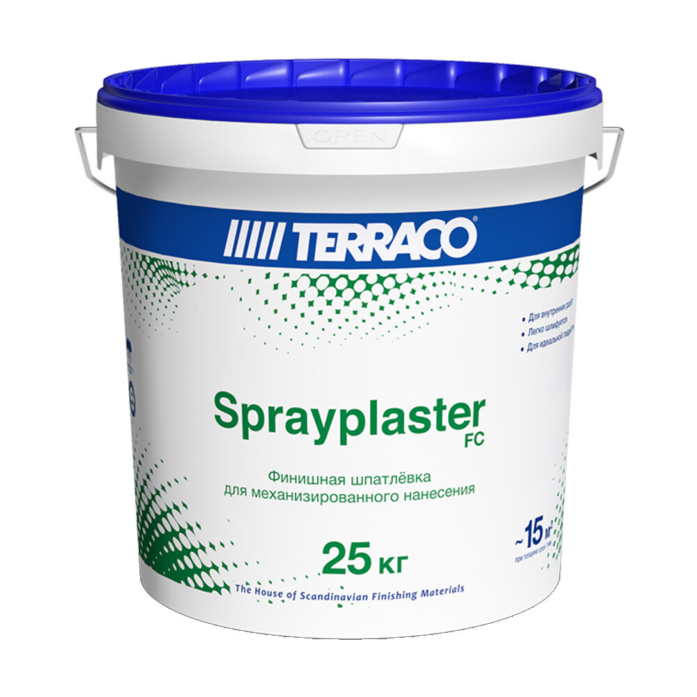 Шпатлевка финишная Terraco Sprayplaster (ведро) 25 кг - изображение 1