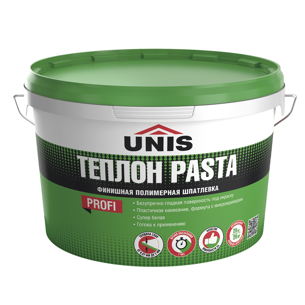 Шпатлевка финишная Unis Теплон Pasta полимерная 28 кг - изображение 1