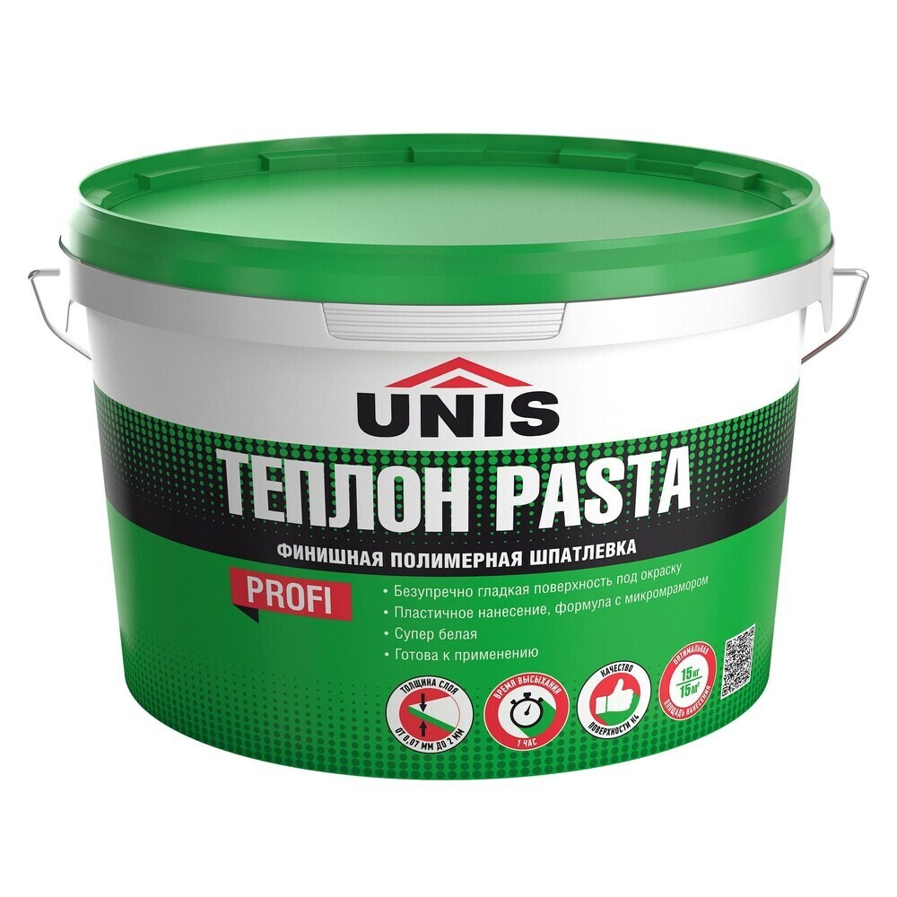 Шпатлевка финишная Unis Pasta Теплон полимерная 15 кг - изображение 1