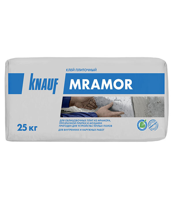 Клей для плитки/ керамогранита/ мозаики/ камня Knauf Мрамор белый класс C2 25 кг - изображение 1