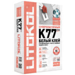 Клей для плитки/ керамогранита/ камня Litokol SuperFlex K77 высокоэластичный белый класс C2 TE S1 25 кг
