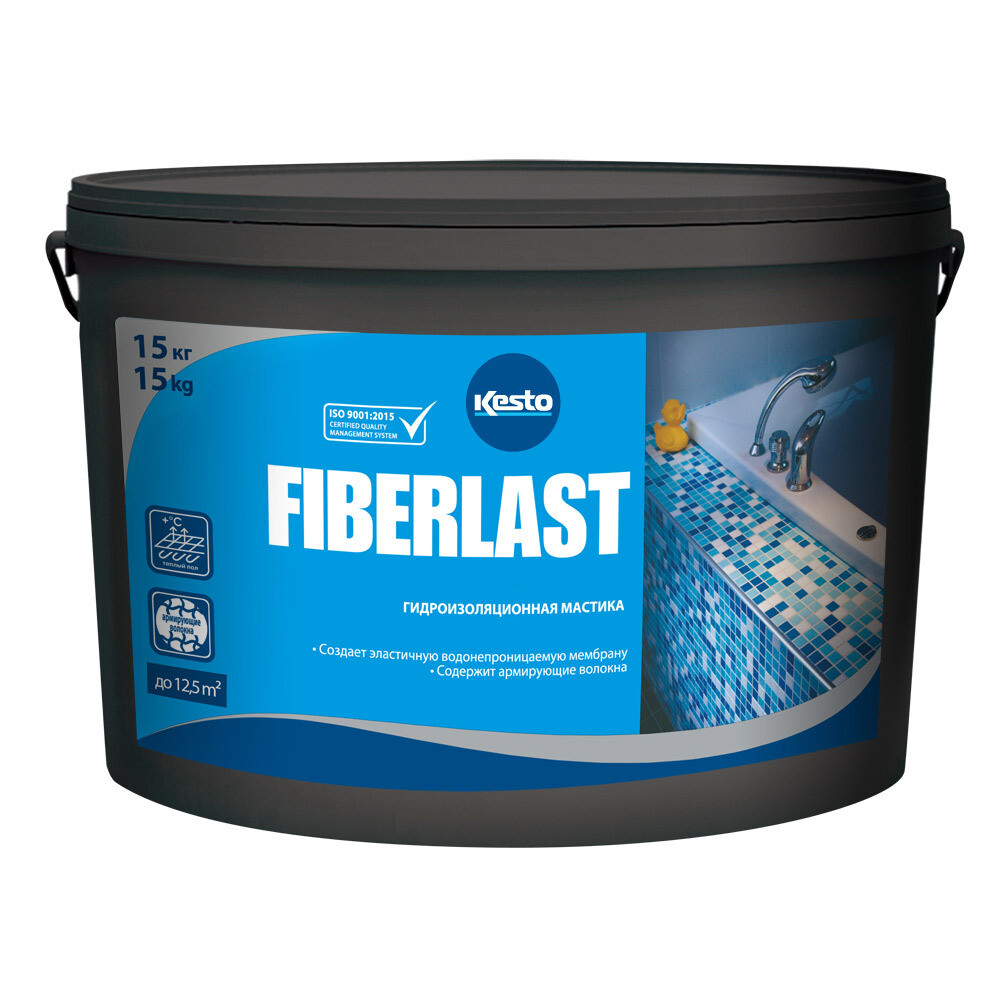 Гидроизоляция акриловая Kesto Fiberlast 15 кг - изображение 1